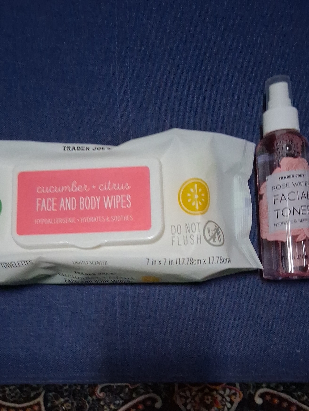 Cucumber + Citrus Face and Body Wipes - And Trader Joe's Facial Toner